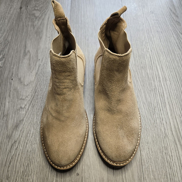 Steve Madden Leopold Chelsea Tan Suede Boots Size 5.5 Neutral Earthy Minimalist - Picture 2 of 12
